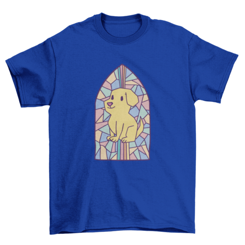 Dog in church window t-shirt design