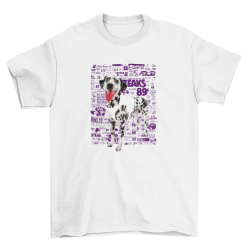 Happy dalmatian dog pet animal newspaper t-shirt