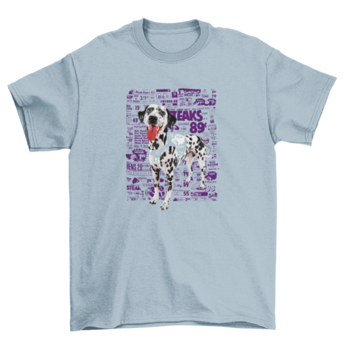 Happy dalmatian dog pet animal newspaper t-shirt