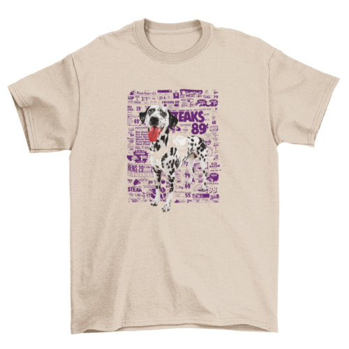 Happy dalmatian dog pet animal newspaper t-shirt